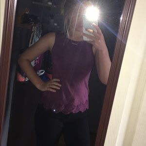 Purple sleeveless shirt